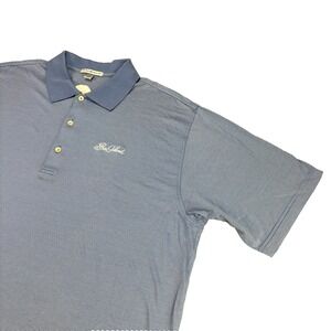 Peter Millar Shirt Mens 2XL Blue Sea Island Golf Polo Short Sleeve Cotton